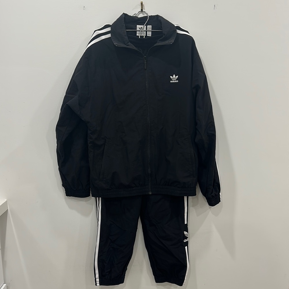 Adidas Classic Black Nylon Tracksuit